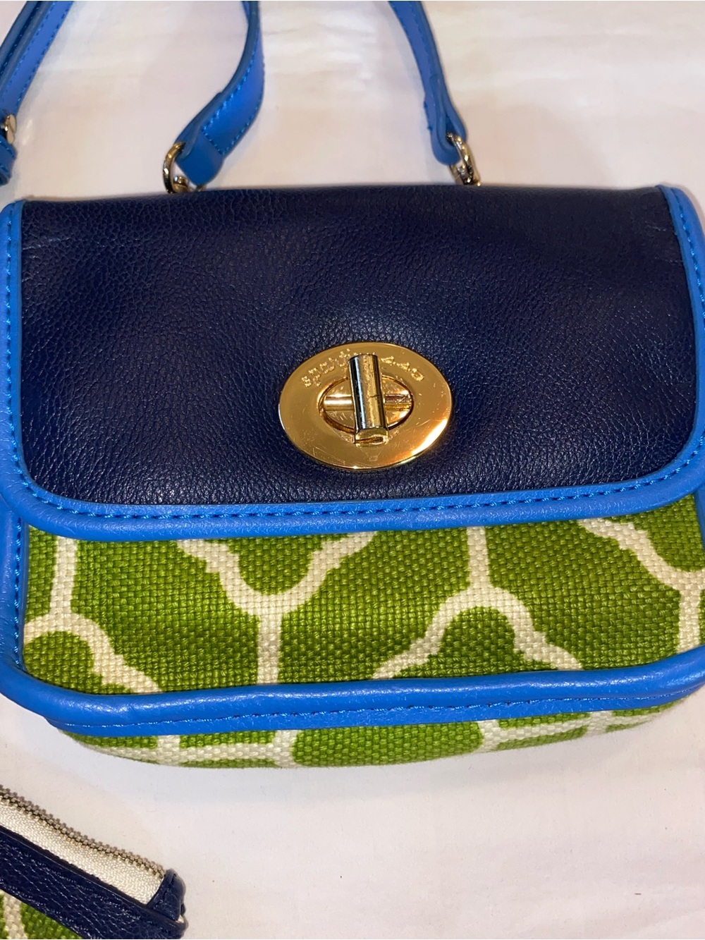 Spartina 449 Blue and Green Crossbody with Coin Pouch - Picture 2 of 14